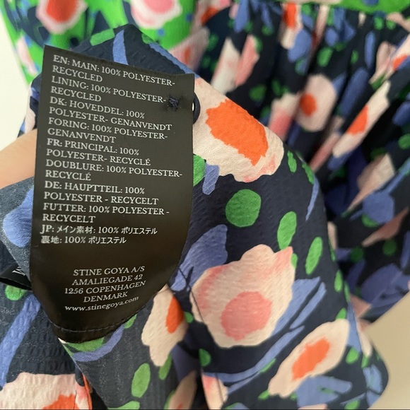 Stine Goya Kori Marketplace Midi Dress Puff Sleeve Size Medium - Picture 11 of 12